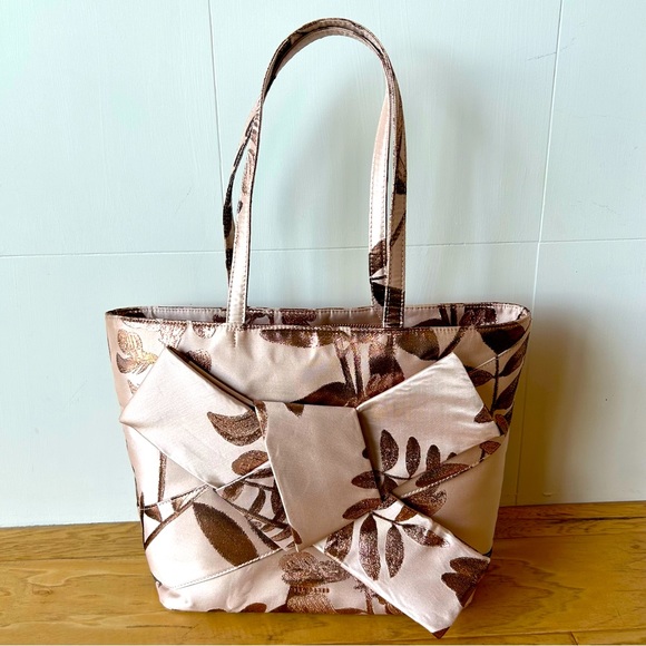 Ted Baker London Caiya Pink Splendour Jacquard Knot Shopper OS Rose Gold Tote - Picture 4 of 9